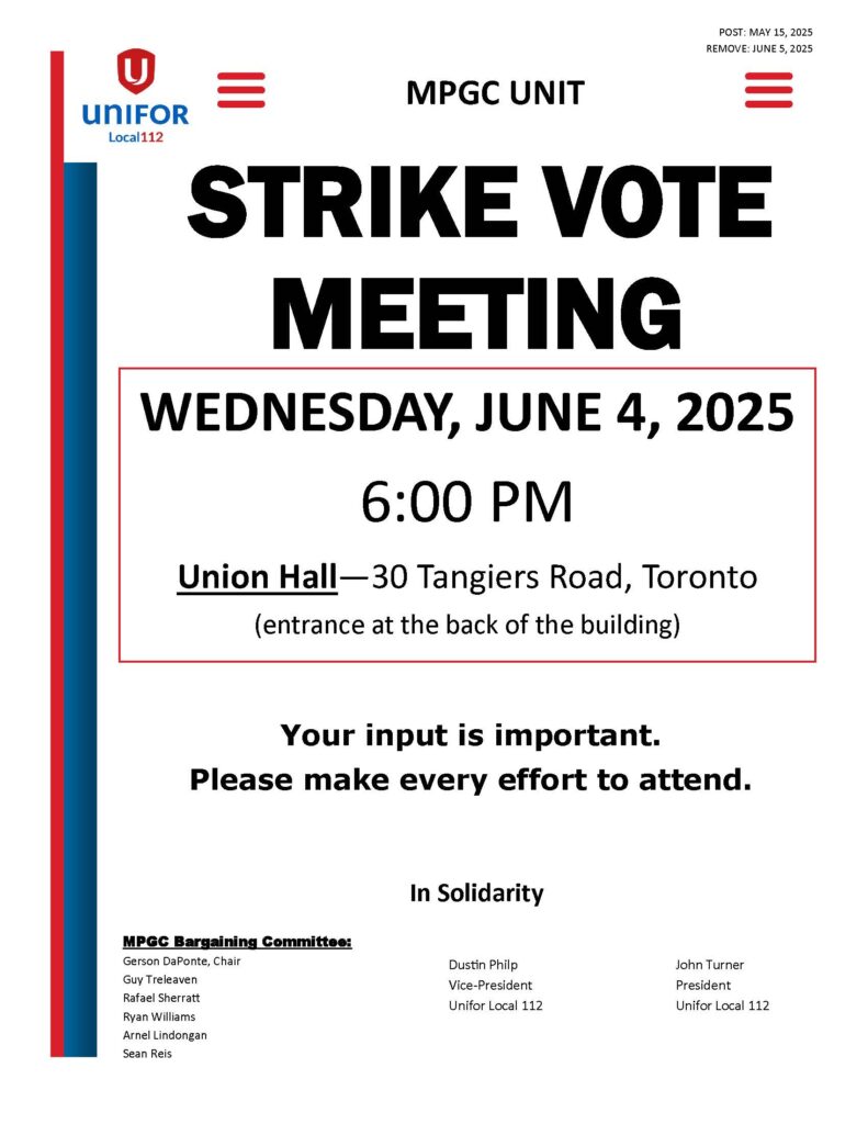 MPGC STRIKE VOTE MEETING MAY 15, 2025