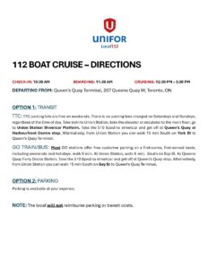 112 BOAT CRUISE PARKING AND TRANSIT DETAILS Page 1