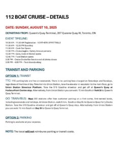 NORTHERN PAGE 2 112 BOAT CRUISE DETAILS JULY 31, 2025 NORTHERN SPIRIT 2