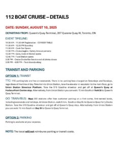 ODYSSEY PAG 2 112 BOAT CRUISE DETAILS JULY 31, 2025 ODYSSEY 2