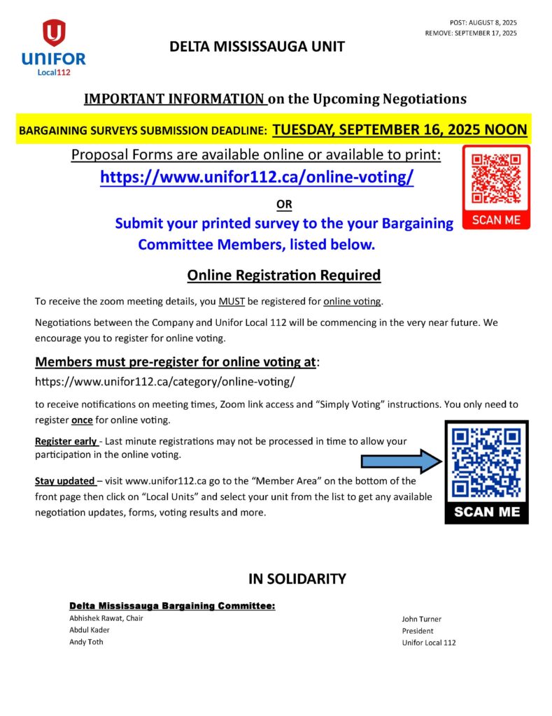 DM IMPORTANT INFORMATION on the Upcoming Negotiations