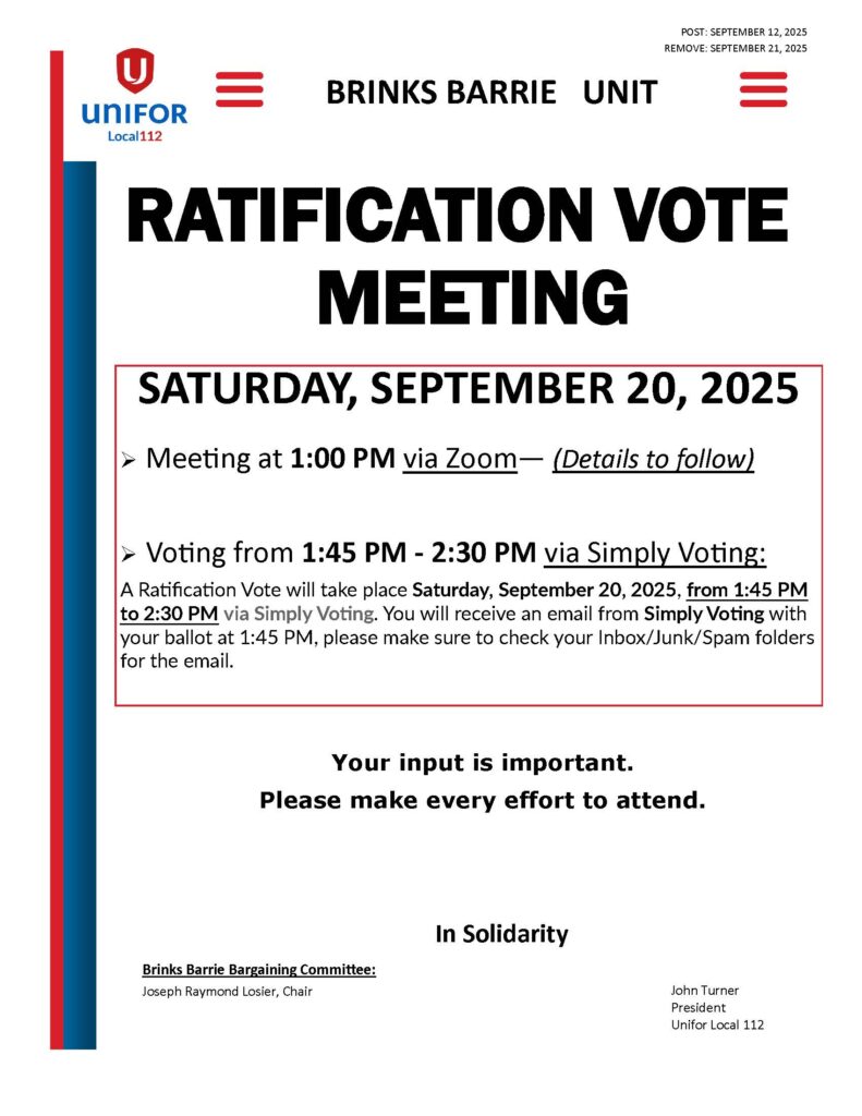 BB RATIFICATION VOTE MEETING NOTICE SEP. 12, 2025