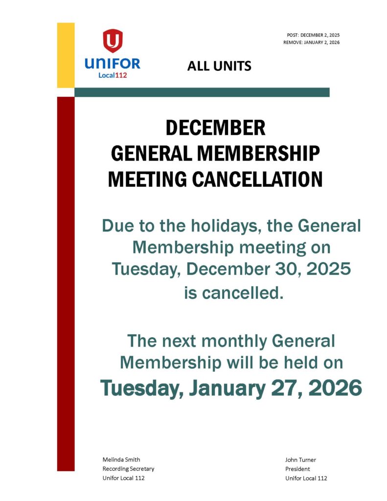 2025 GENERAL MEMBERSHIP MEETING DECEMBER CANCELLATION 2025 GENERAL MEMBERSHIP MEETING DECEMBER CANCELLATION