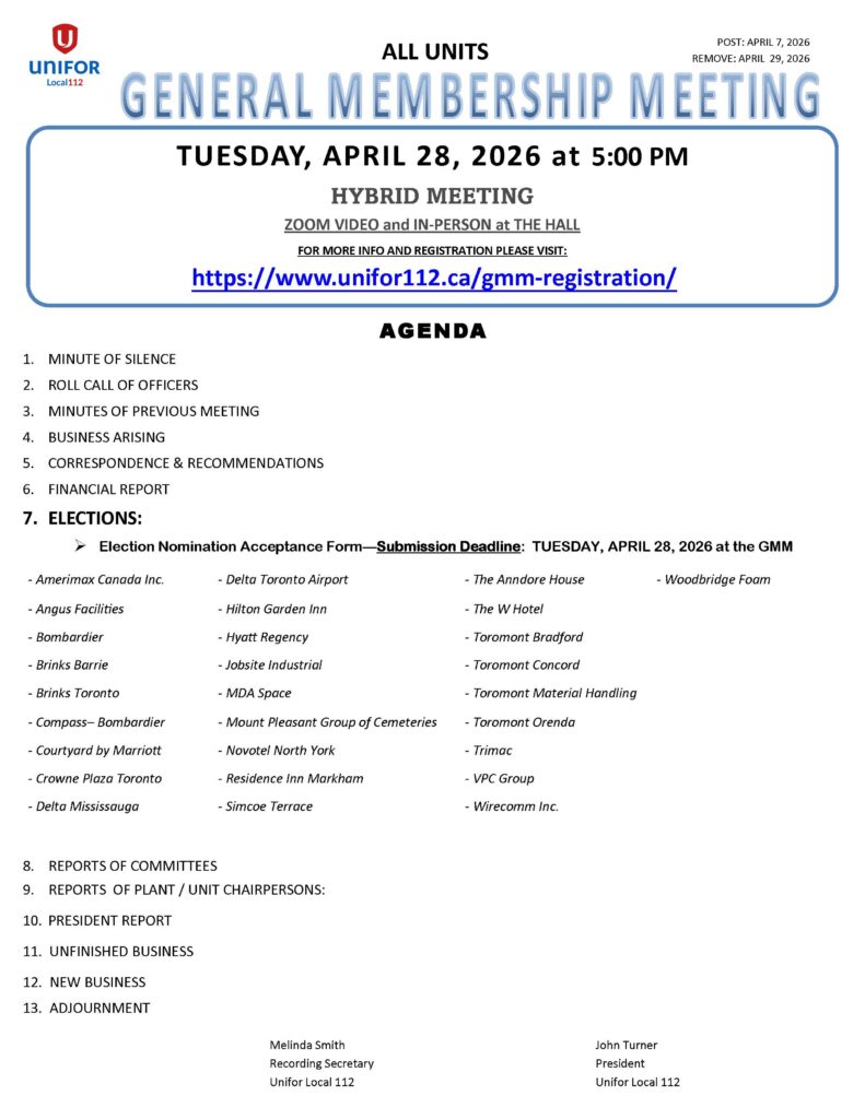 GENERAL MEMBERSHIP MEETING NOTICE APRIL 2026 GENERAL MEMBERSHIP MEETING NOTICE APRIL 2026