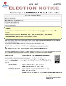 MDA ELECTION NOTICE