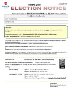 TRIMAC ELECTION NOTICE