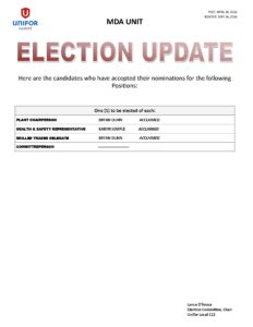 MDA 2026 ELECTION UPDATE