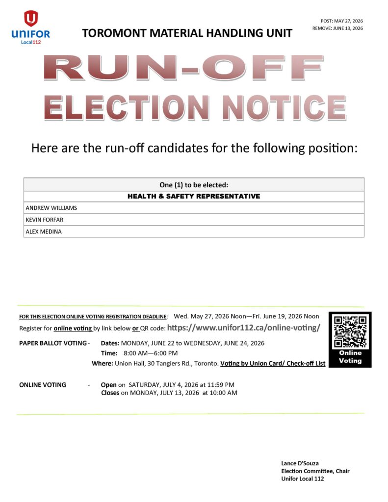 TMH 2026 RUN OFF ELECTION NOTICE
