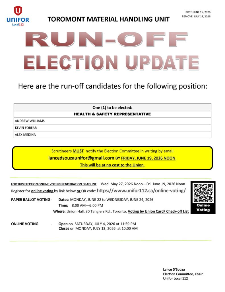 TMH 2026 RUN OFF ELECTION UPDATE