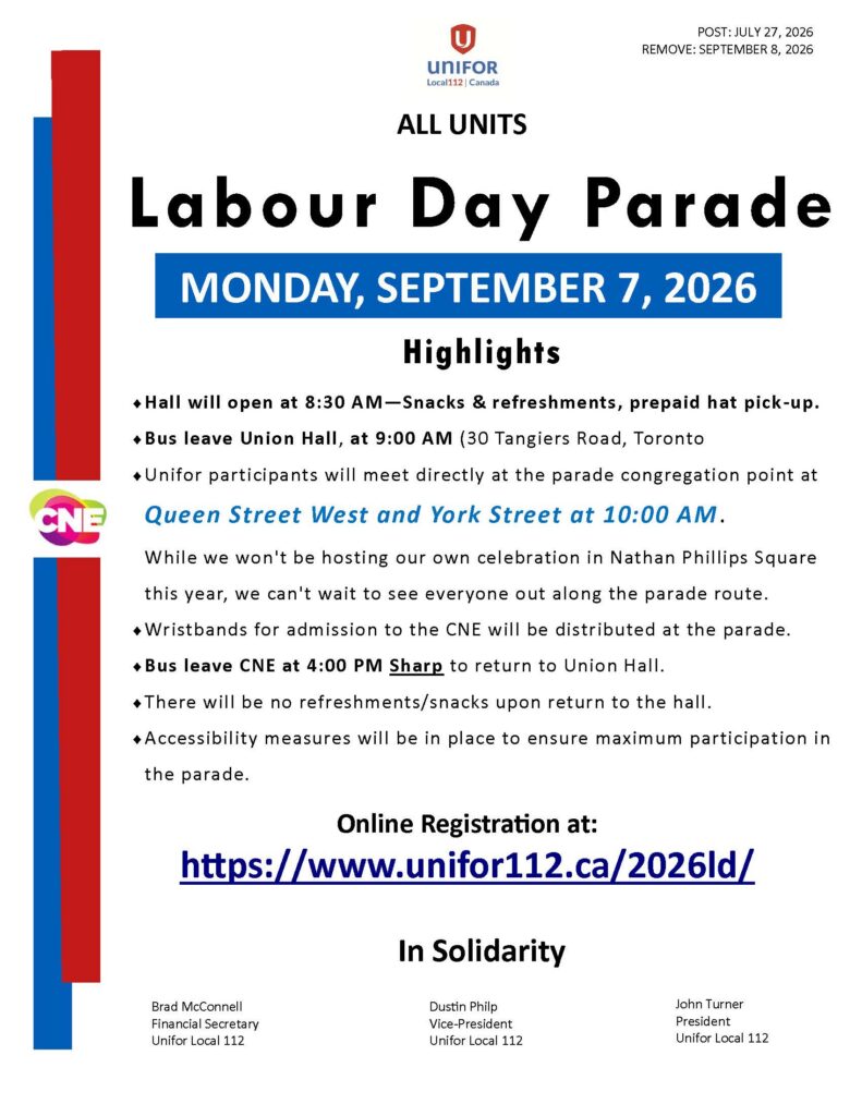 Labour Day Highlights September 7, 2026