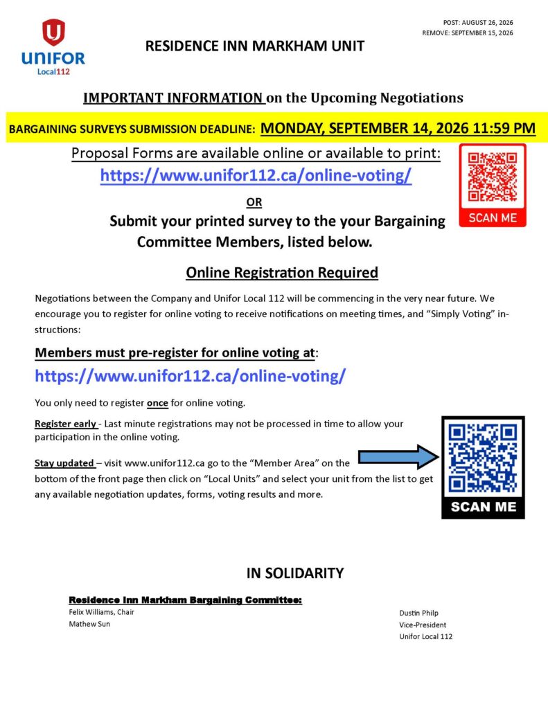 RIM IMPORTANT INFORMATION on the Upcoming Negotiations