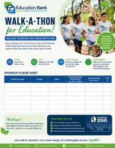 Education Bank Walkathon Sponsor Pledge Sheet