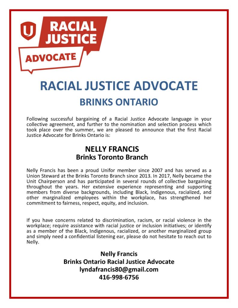 Racial Justice Advocate Poster Appointment Nelly Francis Racial Justice Advocate Poster Appointment Nelly Francis