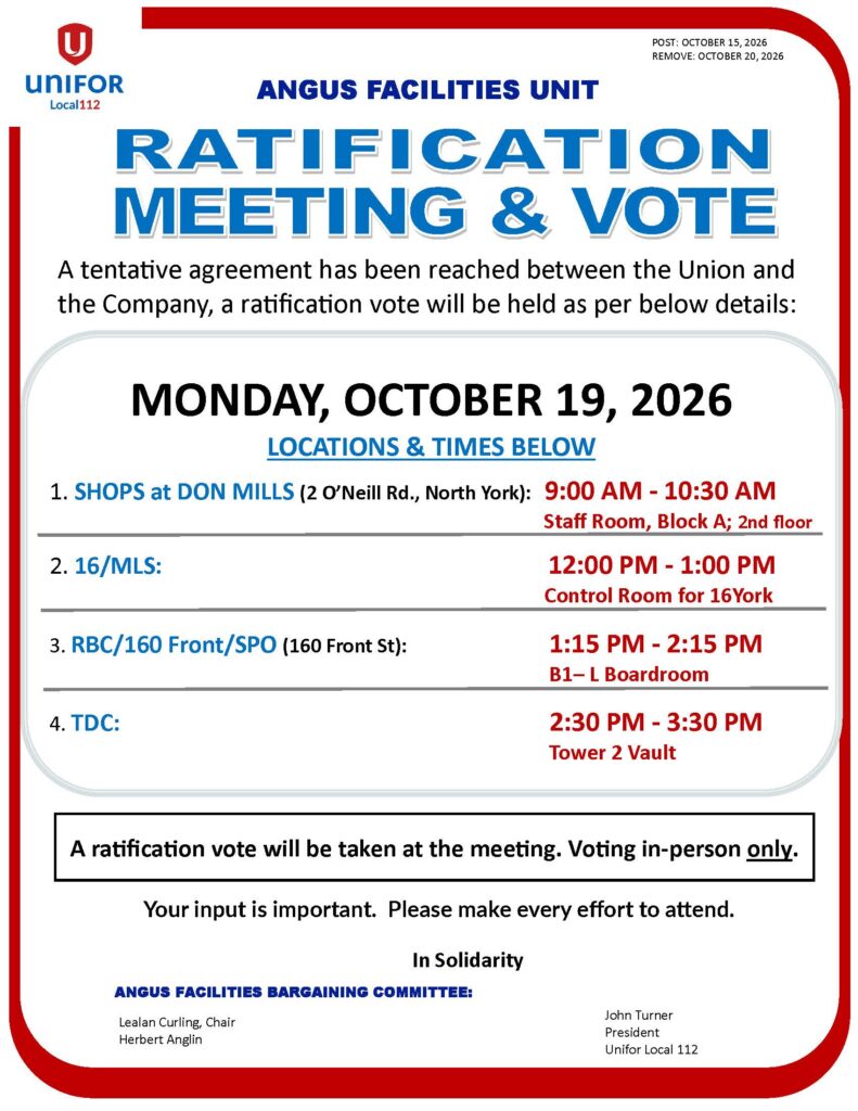 AF RATIFICATION MEETING & VOTE OCTOBER 19, 2026