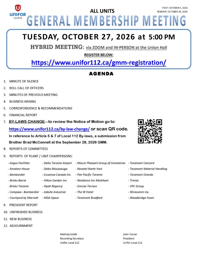 GENERAL MEMBERSHIP MEETING NOTICE OCTOBER 2026 GENERAL MEMBERSHIP MEETING NOTICE OCTOBER 2026